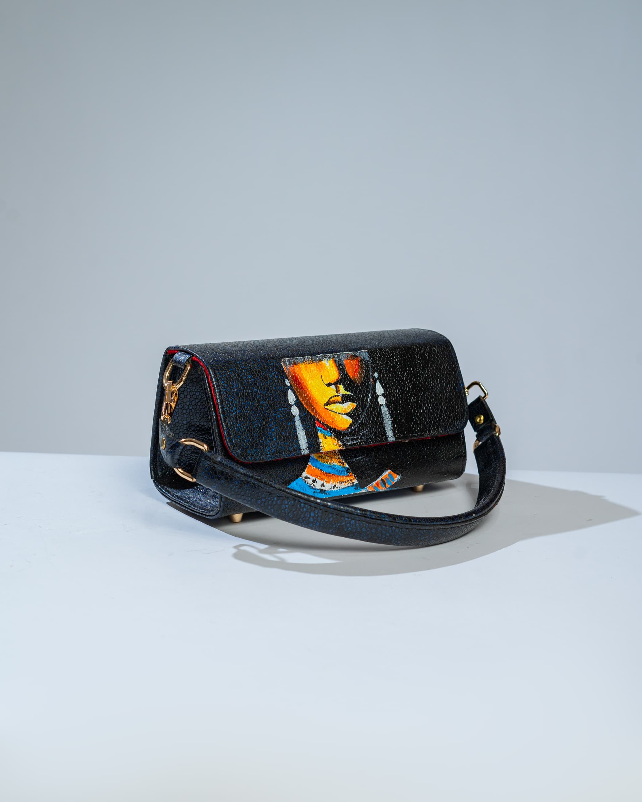 Black Mini shoulder bag- Egyptian Girl inspired