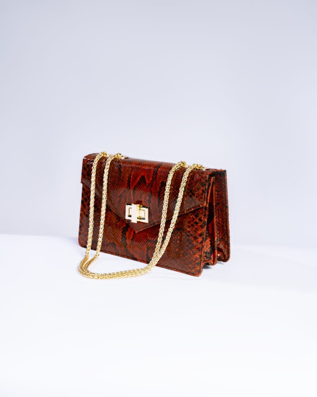 Ohiole Python Skin Chain Bag